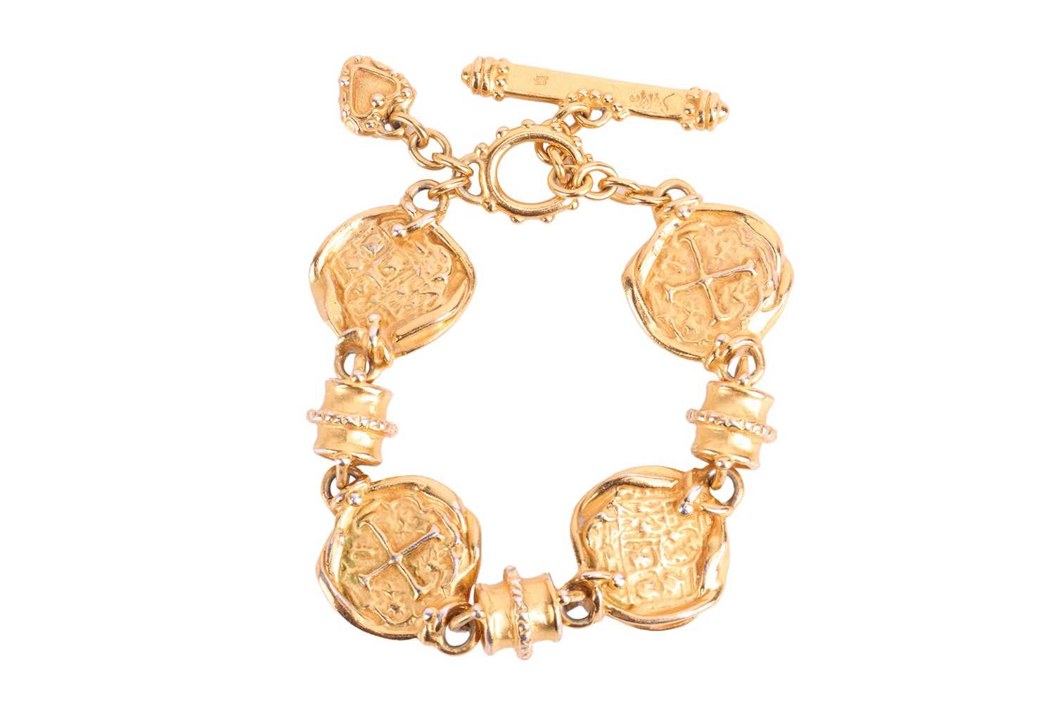 Two bracelets and a pocket watch; to include a gold-filled hinged bangle set with a row of cultured  - Image 2 of 7