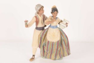 Lladro: A Valencian courtship (5395), measuring 31 cm tall. Generally good overall condition,