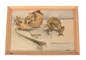 Marian J. Bunzl (20th Century), 'Still Life with Leaves', signed 'Bunzl' (lower right), oil on