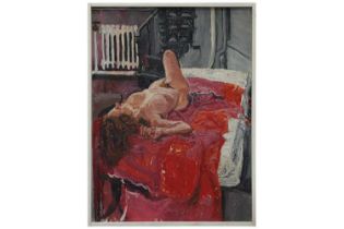 Anna Thornhill nee. Hodges (Late 20th/Early 21st Century) Reclining nude, oil on board, 122cm x