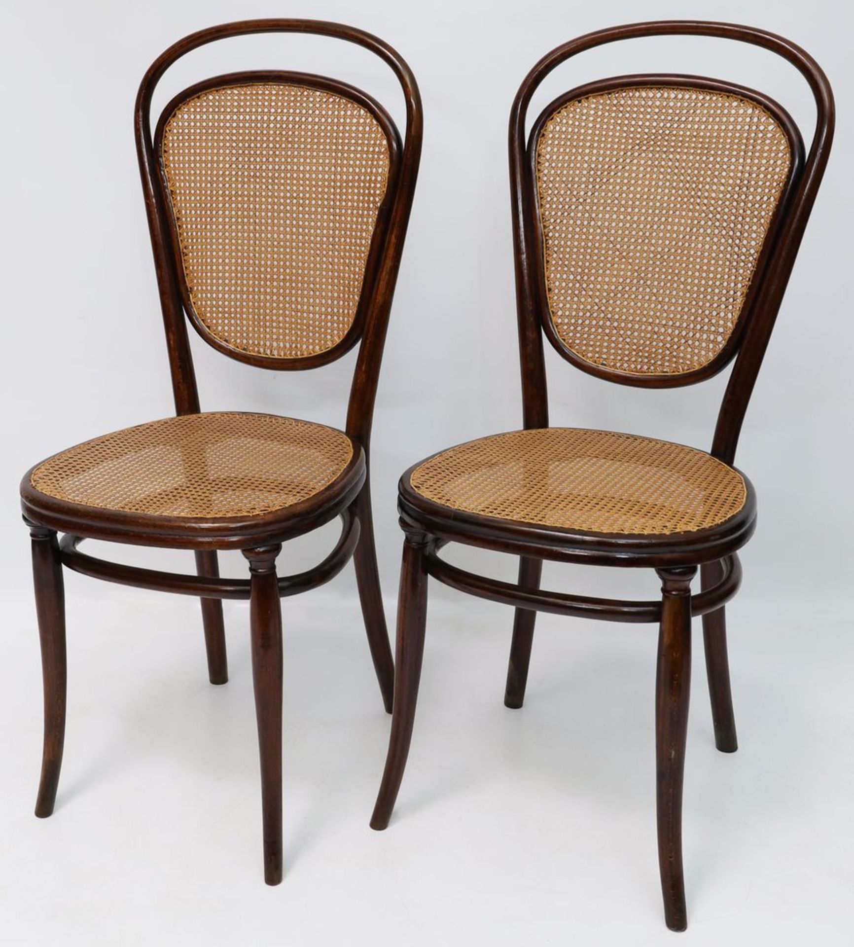 Paar frühe Kaffeehausstühle "Nr. 12", Thonet.