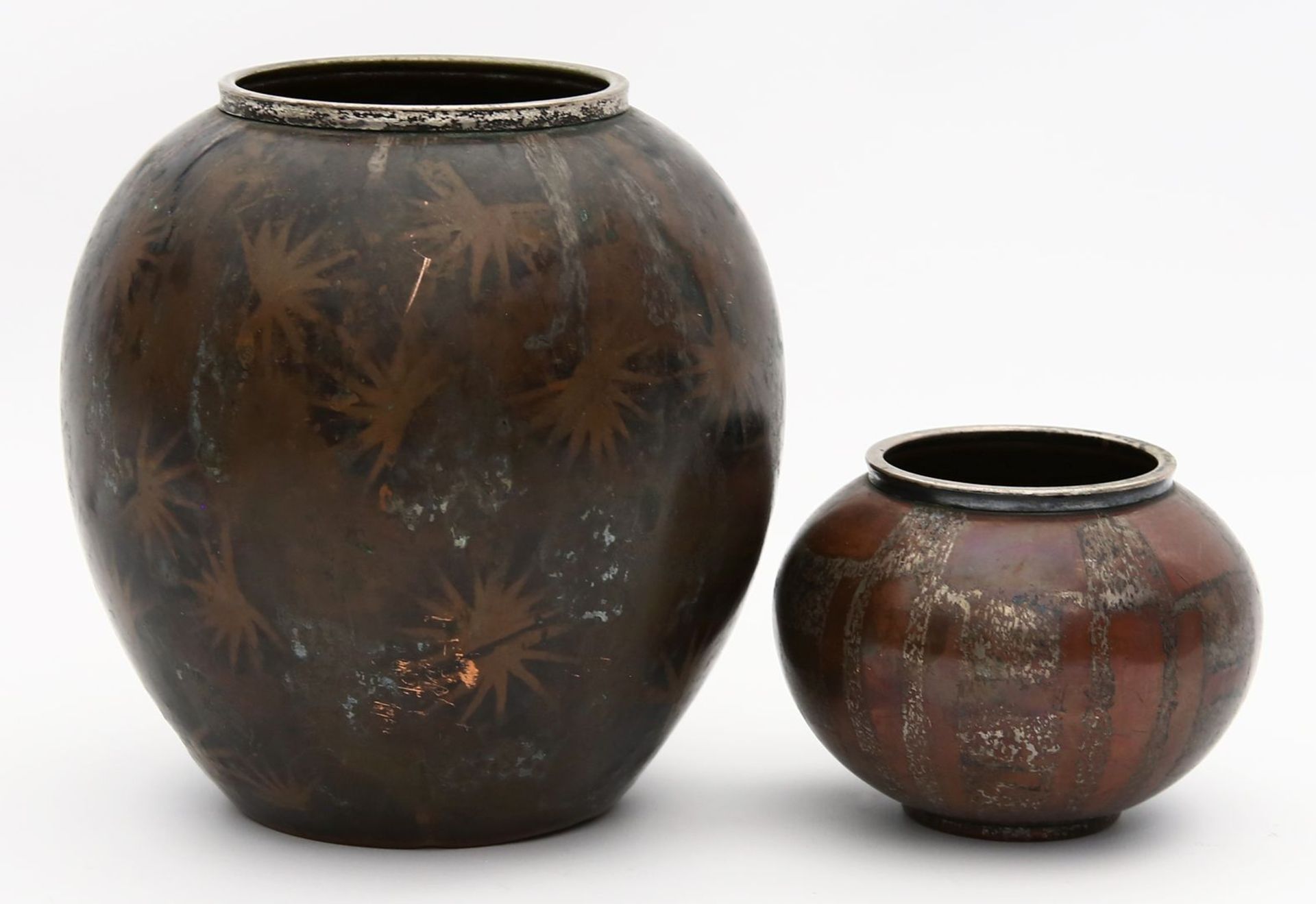 Große und kleine Art Deco-Vase "Ikora", WMF.