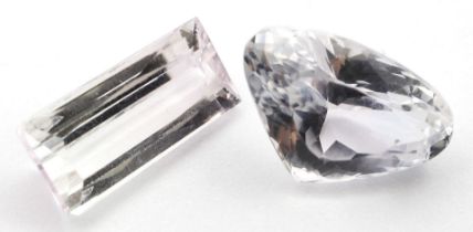 2 Triphane (hellgelber Spodumen), zus. 16,5 ct.