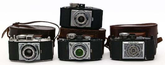 4 Vintage-Plattenkameras "Agfa Karat", Agfa.