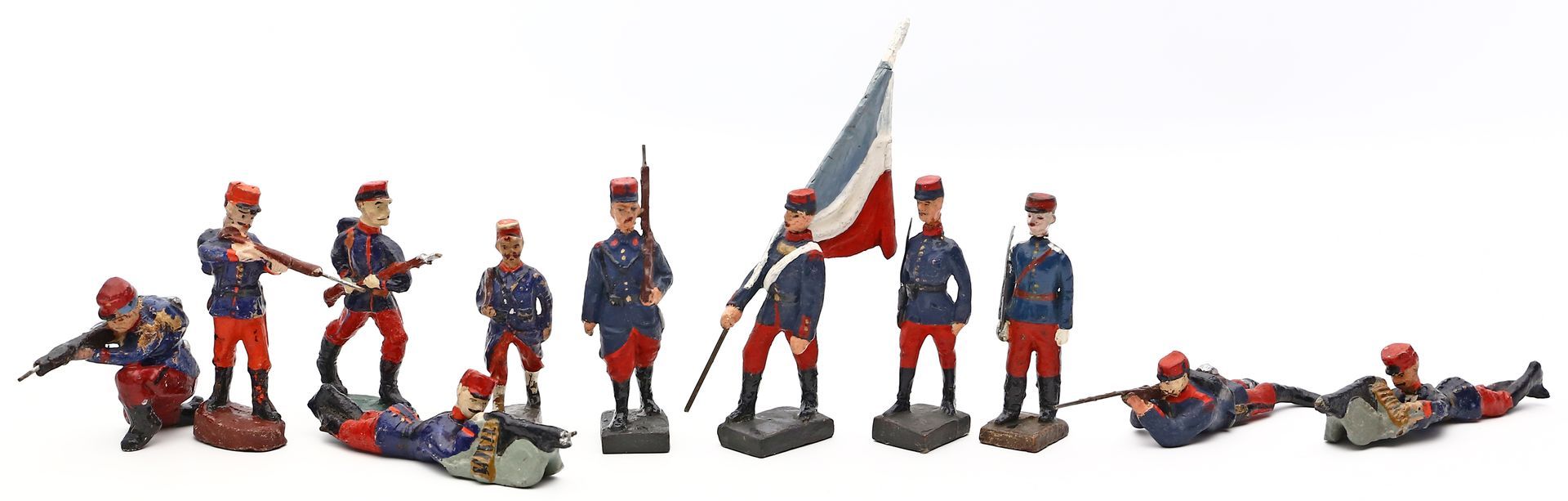 Sammlung von 11 Soldaten Frankreich 1870.