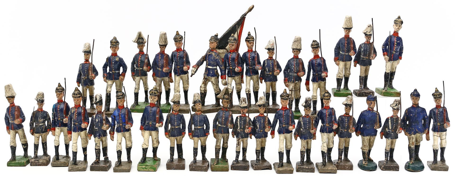 Sammlung von 34 preußischen Soldaten 1871-1914.