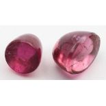 2 pink-rote Turmaline, zus. 3,85 ct.