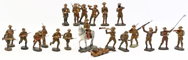 Sammlung von 21 britischer Soldaten, 1. Weltkrieg.