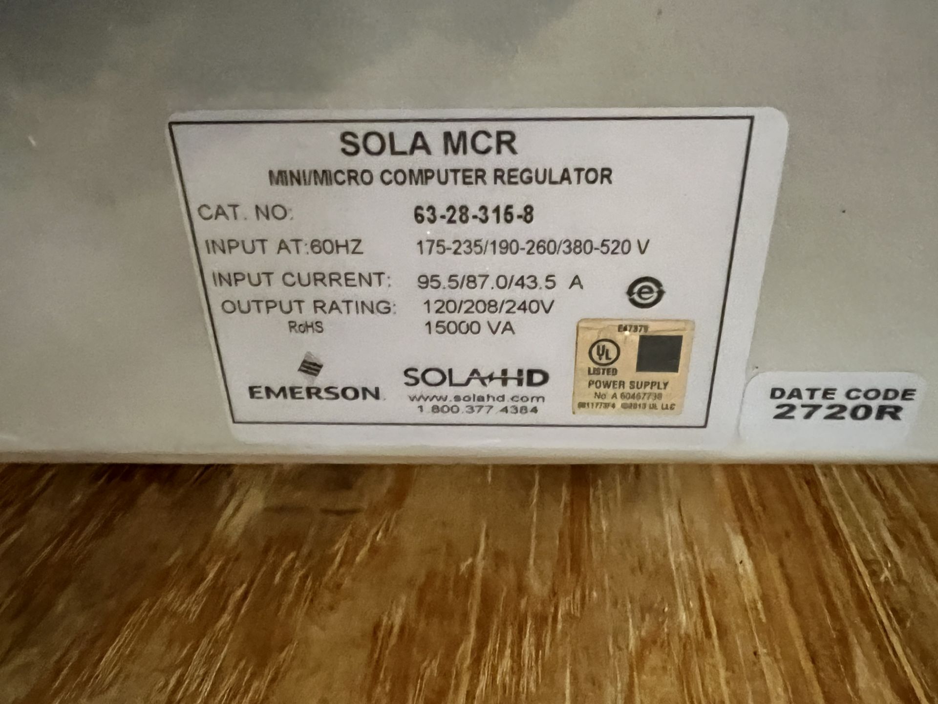New Sola Constant Voltage Power Conditioner Part Number 63-28-315-8 - Image 2 of 3