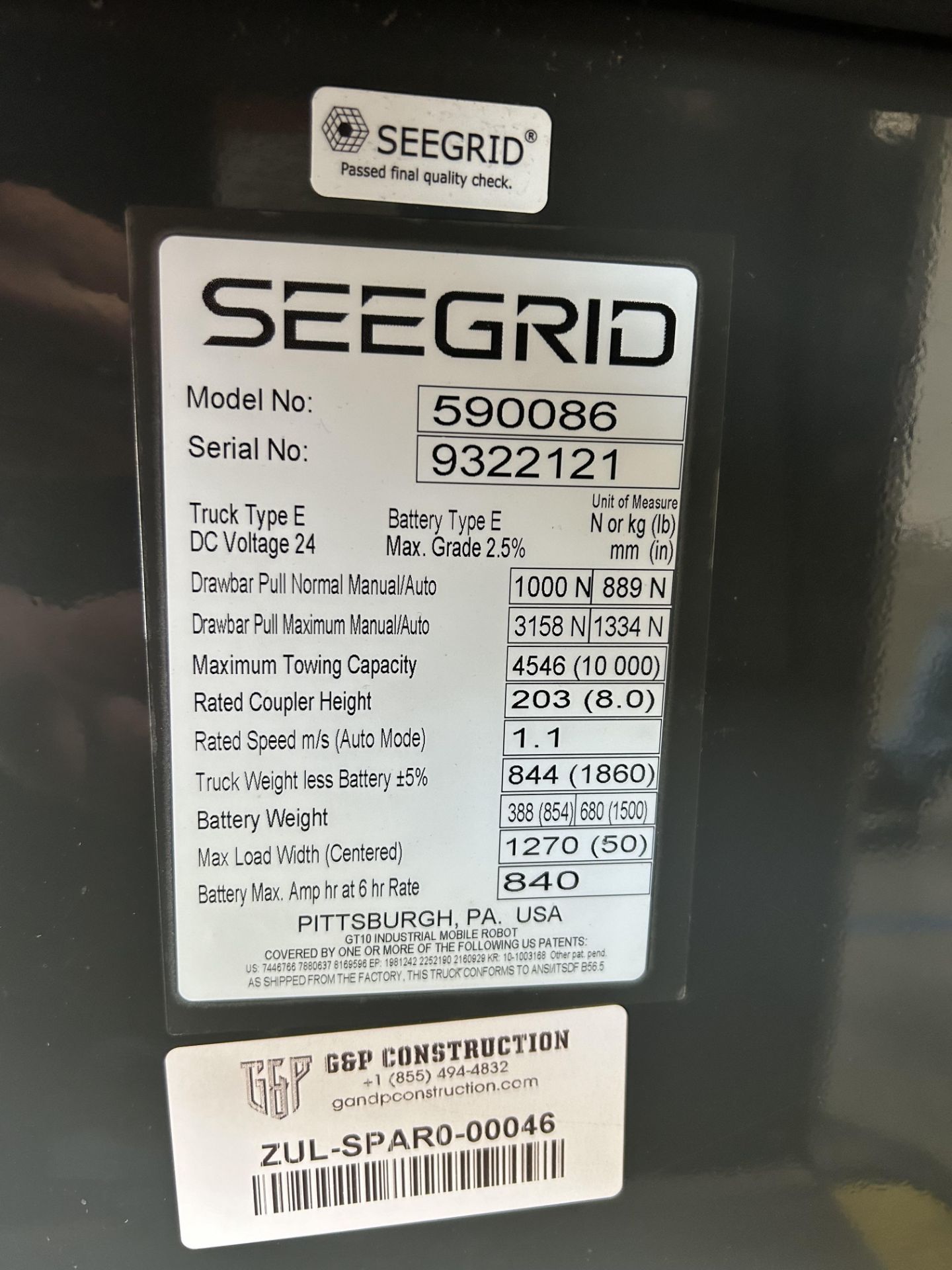 Used 2016 Seegrid AGV - Image 8 of 9