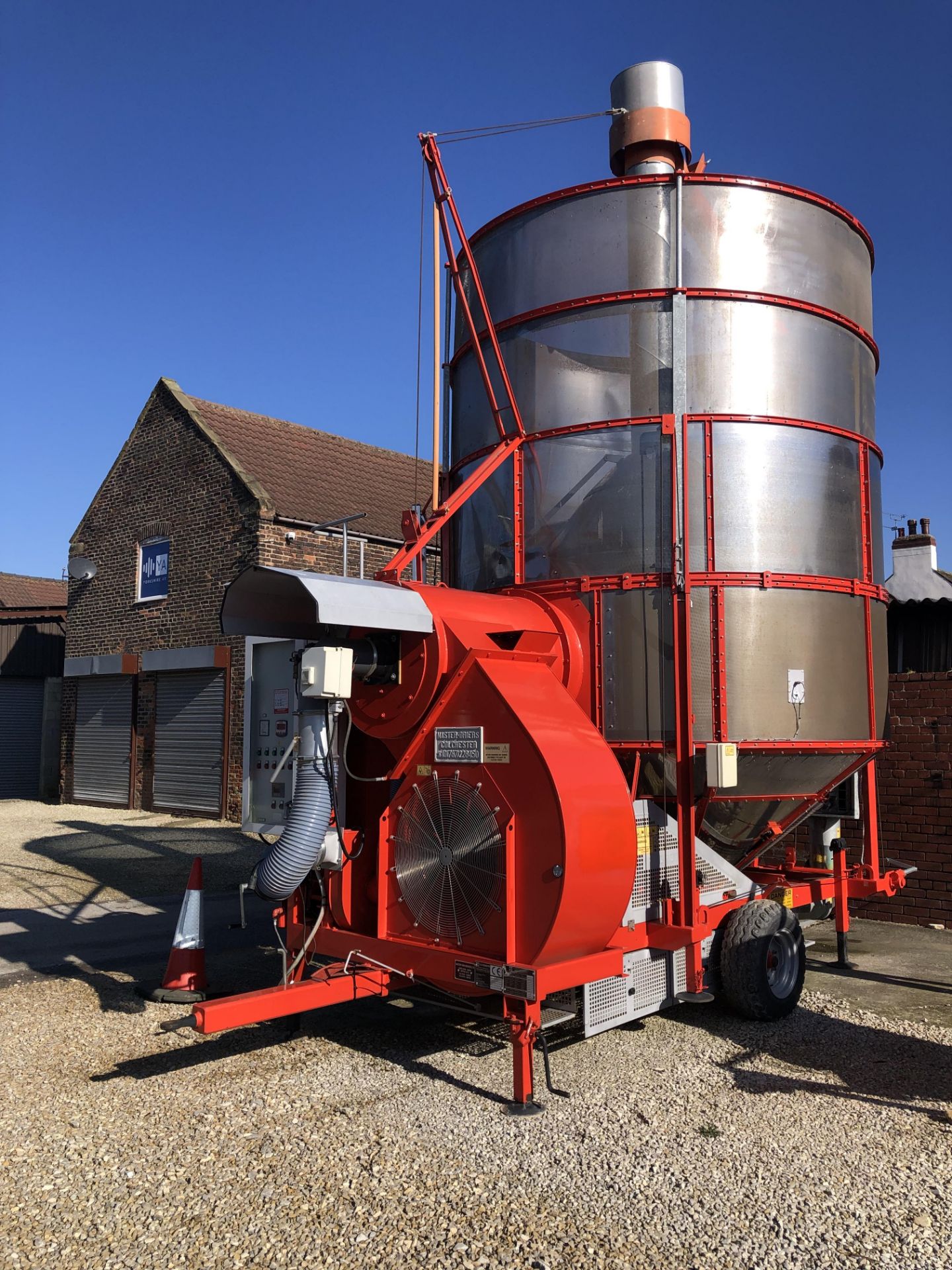 2011 Master MRM200 20 tonne mobile Grain Drier c/w three phase electric motors & diesel burner.