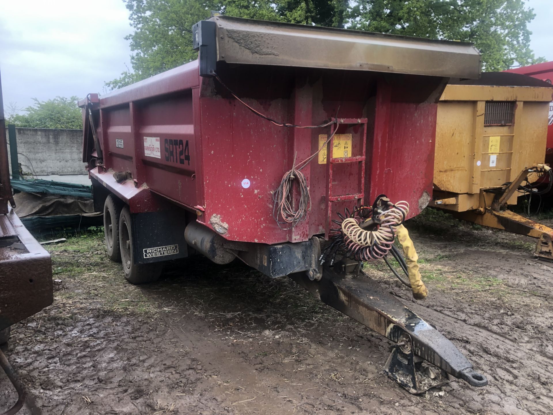 2014 Richard Western SRT24 steel dump bodied sprung tandem axle tipping Trailer c/w sprung drawbar,