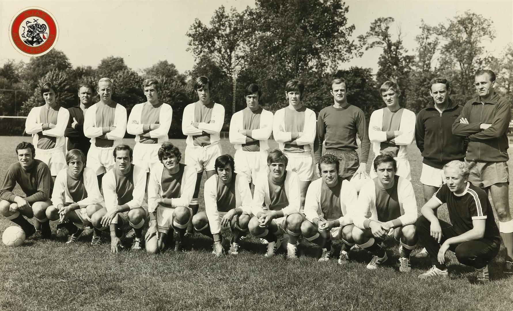 Team photo Ajax selection probably early 1970s, silver gelatin print 24 x 38 cm.
