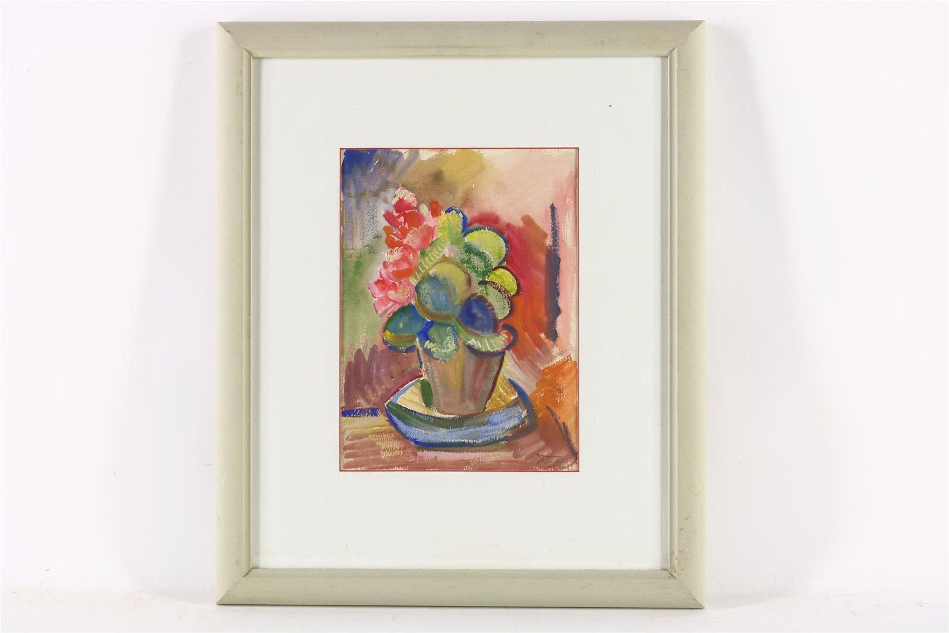 Douwe van der Zweep (1890-1975) Floral stills, signed lower right. Watercolor on paper 34 x 25 cm. - Image 2 of 5