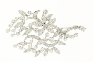 White gold brooch with diamonds