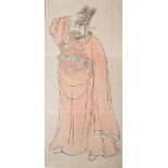 Woodcut, cartoon of Emperor, Meiji