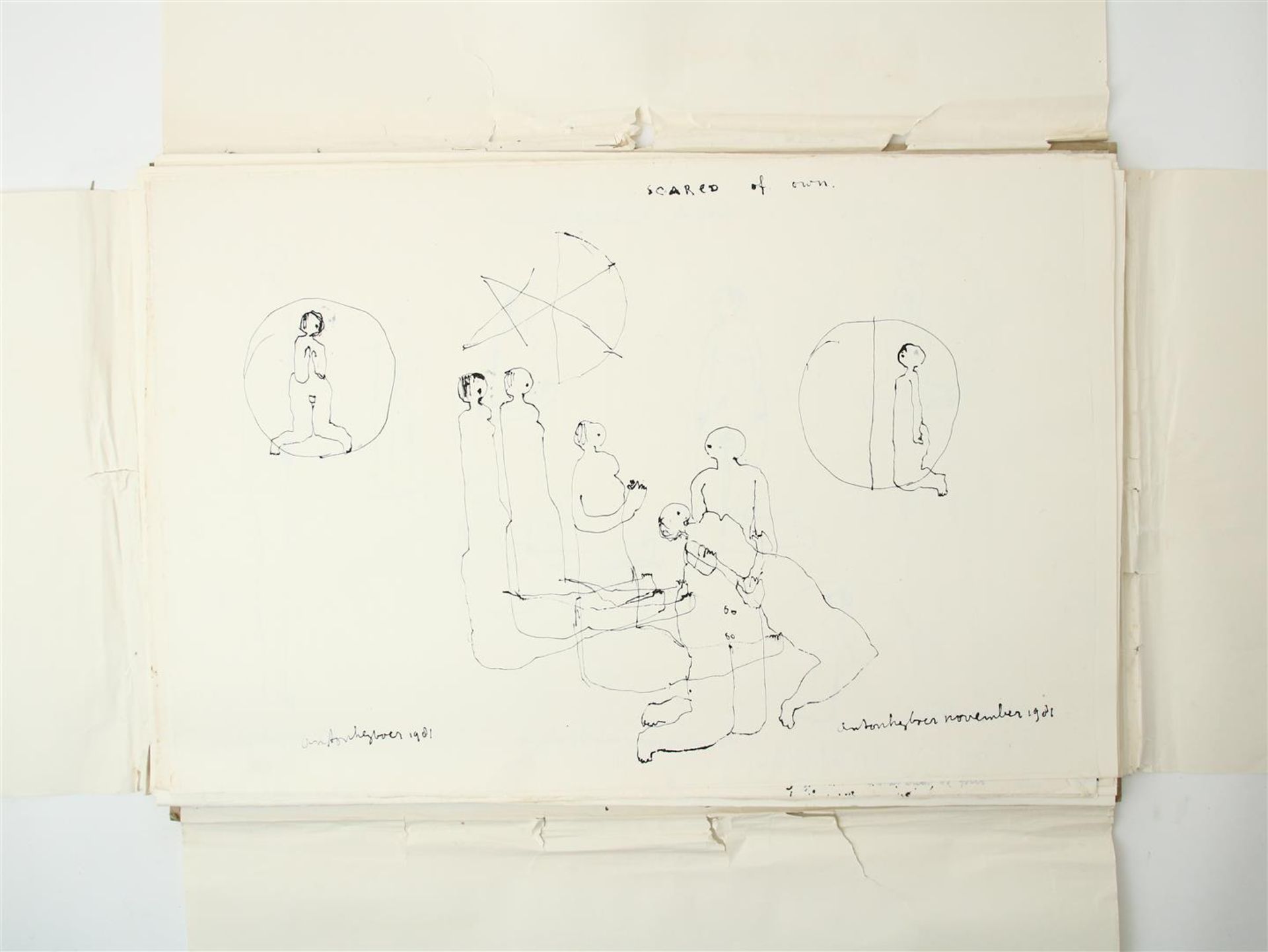 Anton Heyboer (1924-2005) Folder with 61 unique drawings, all signed and dated, Indian ink / - Image 22 of 29
