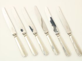 Six silver knifes, Haags Lofje, Zilverfabriek Gebr. Huisman n.v., Schoonhoven