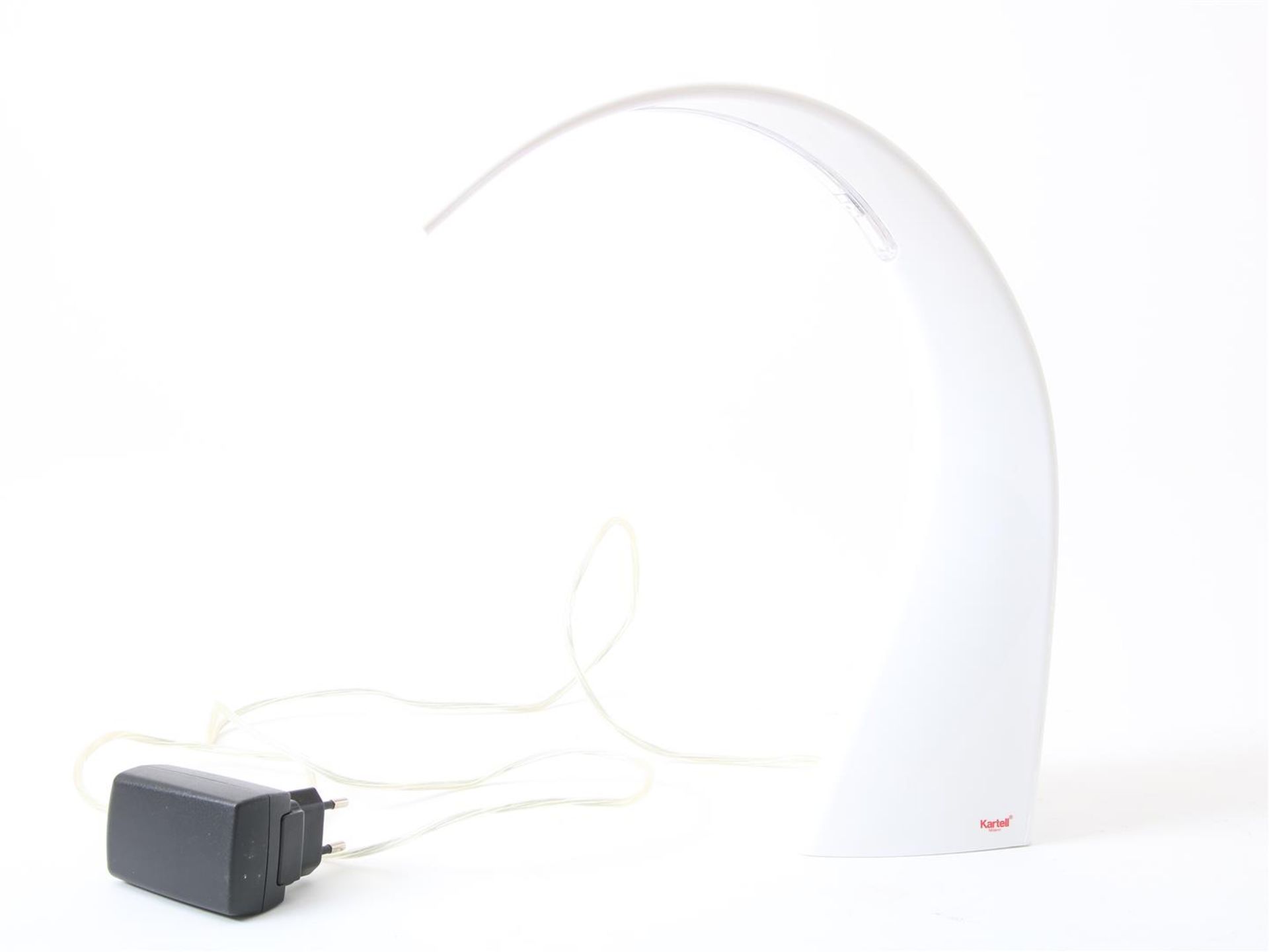 White plastic design desk lamp, design Ferruccio Laviani for Kartell, model Taj mini, Italy,