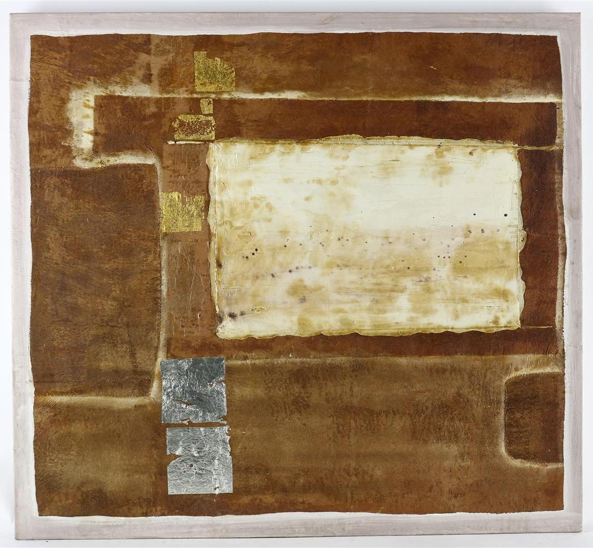 Leo Bos (1955-) Abstract composition, unsigned, attributed to, mixed media on panel, 112 x 122 cm.