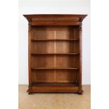 Oak Renaissance style open bookcase 