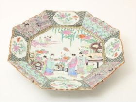 Octagonal porcelain dish, Japan, 19th century