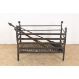 Wrought iron fireplace grate 