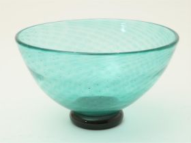 Green thick glass design bowl