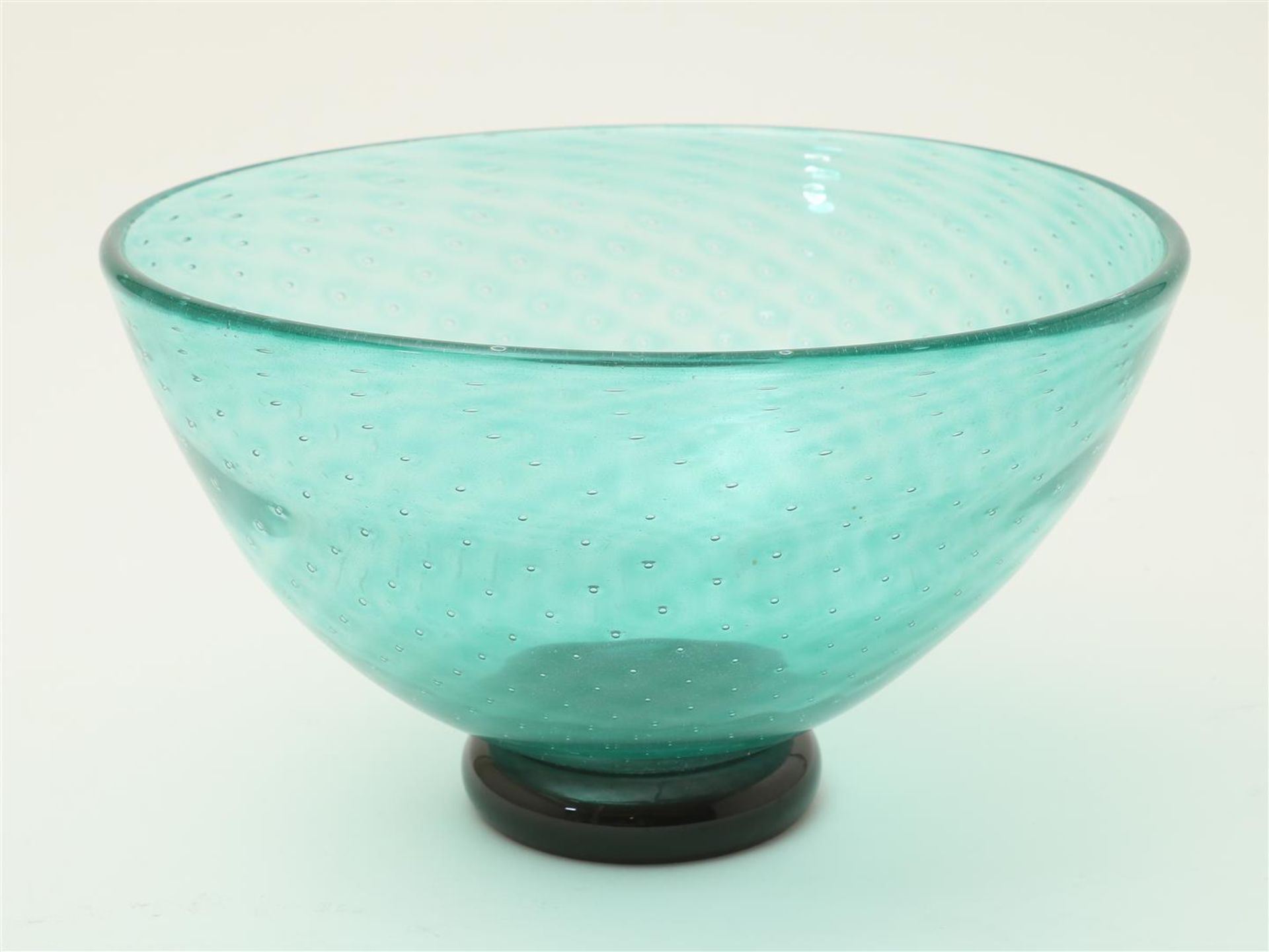 Green thick glass design bowl 