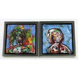 Guillaume Theodoor Lo-a-Njoe (1937-) Pendant, two modern portraits, both signed upper right,