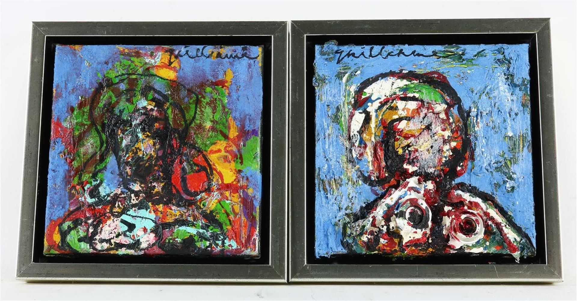 Guillaume Theodoor Lo-a-Njoe (1937-) Pendant, two modern portraits, both signed upper right,