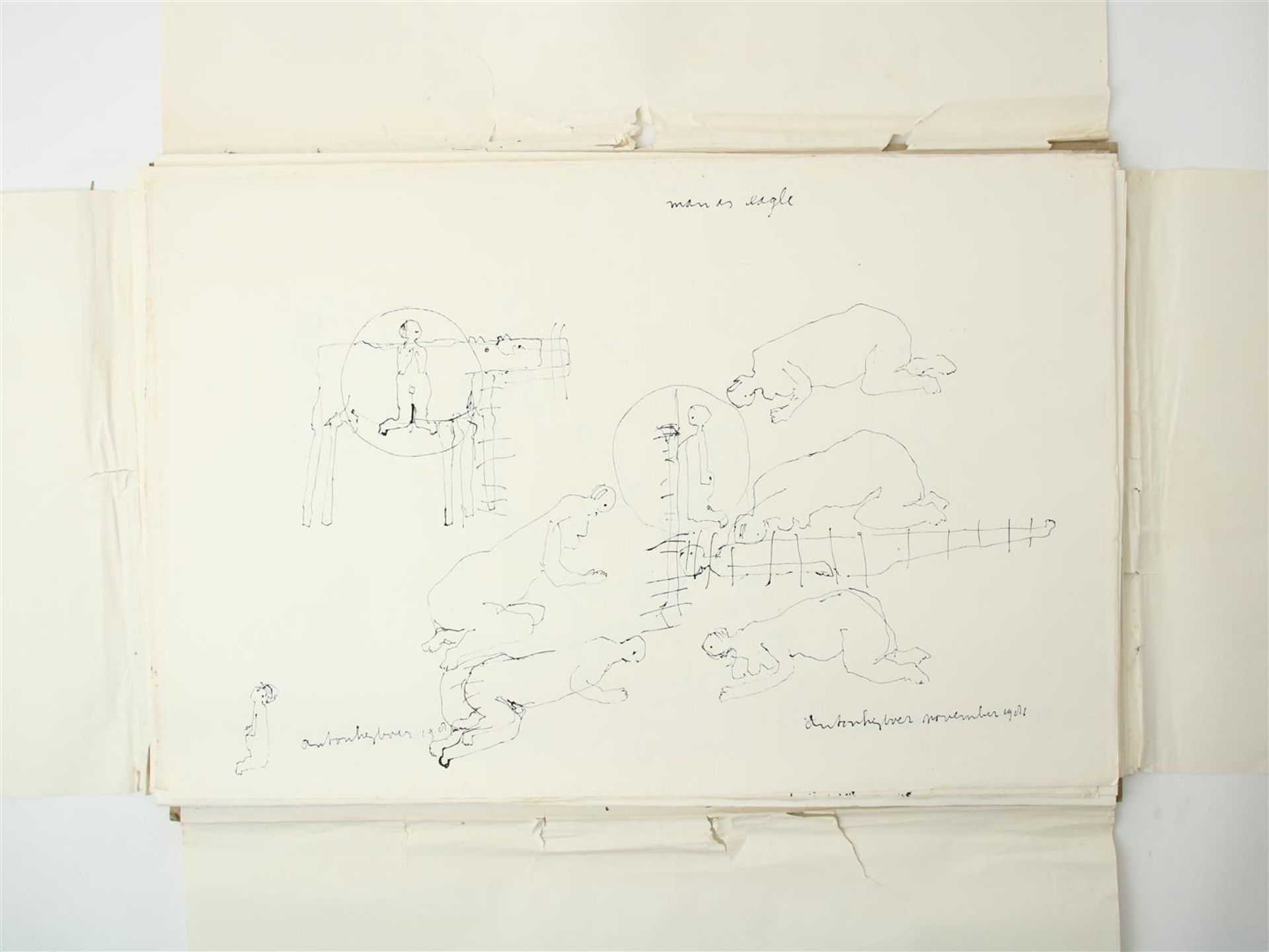 Anton Heyboer (1924-2005) Folder with 61 unique drawings, all signed and dated, Indian ink / - Image 21 of 29