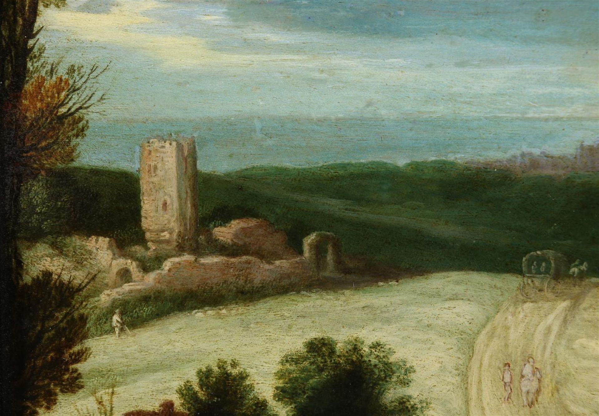 Workshop of Paul Bril (c.1553/4-1626) (ca.1620) "Landscape" Oil on coper. - Bild 5 aus 7