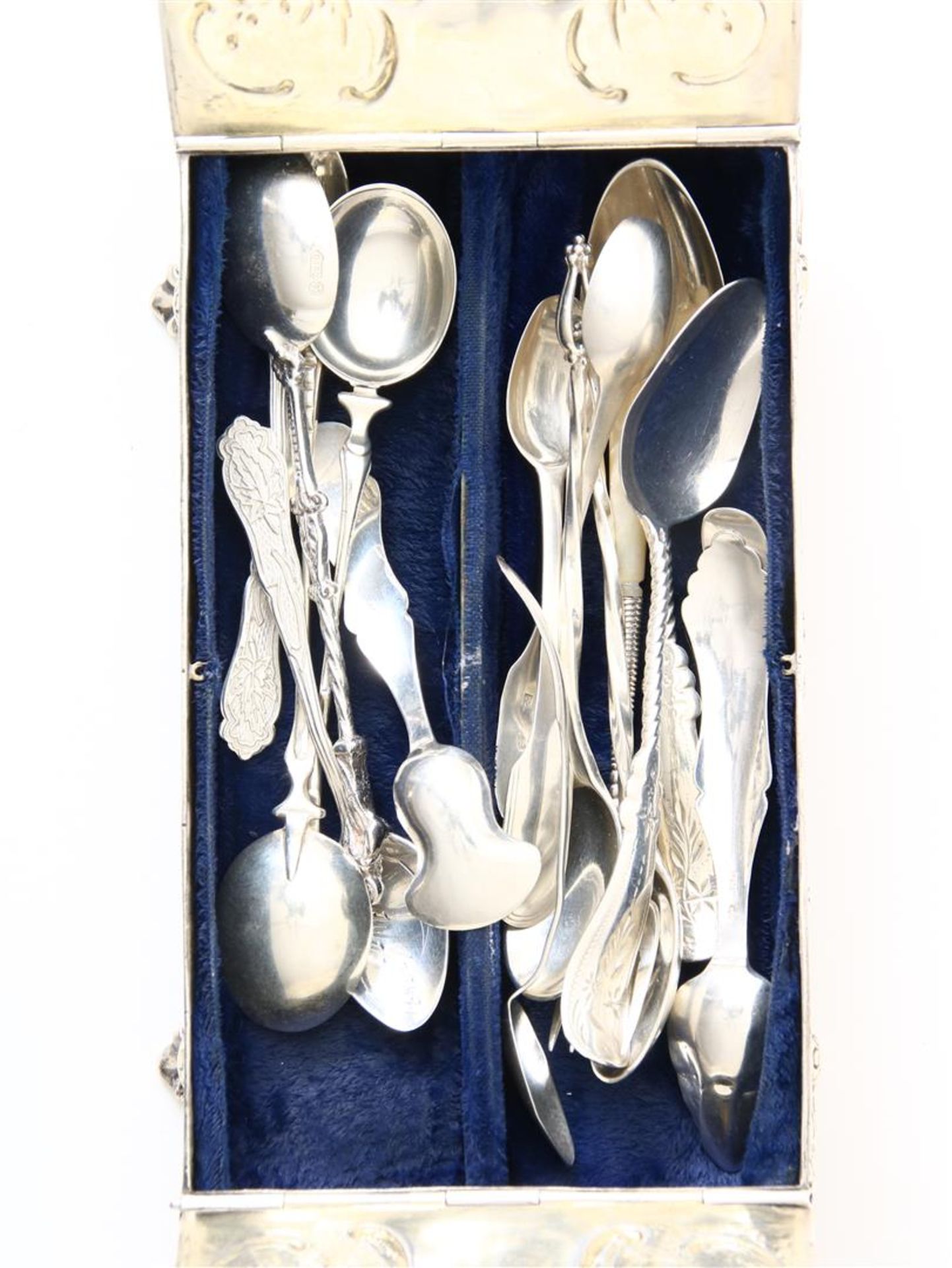 Silver spoonbox with various teaspoons - Bild 2 aus 2