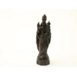 Ebony sculpture, Black Madonna with child, with inscription "m.v.s.s.", Italy, 19th century,