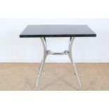 Satellite Breda bistro tables on aluminum base, h. 73, bro. 80, d. 60 cm.