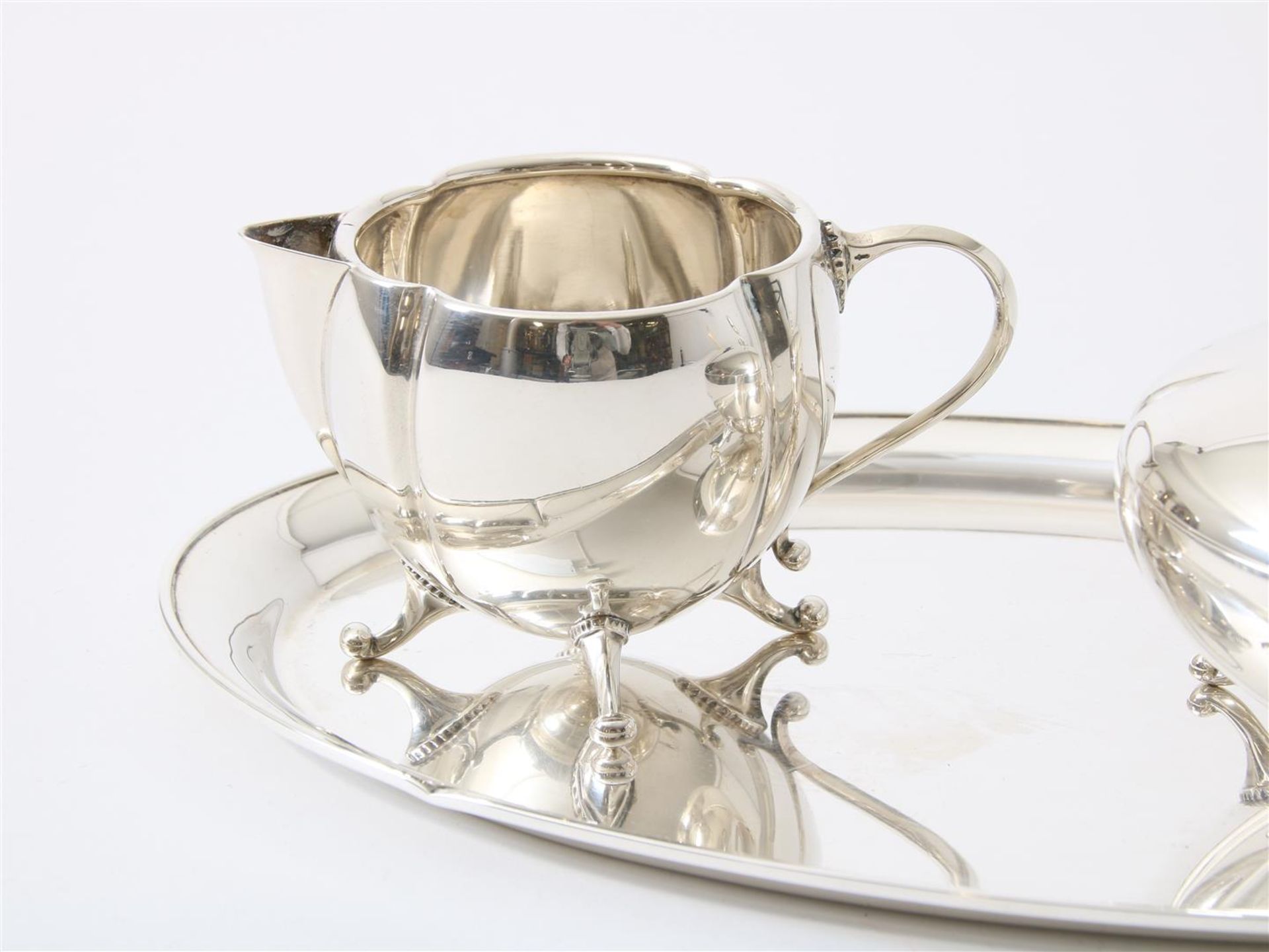 Silver cream set, Zilverfabriek Hooykaas, Schoonhoven, 1956 - Bild 4 aus 8