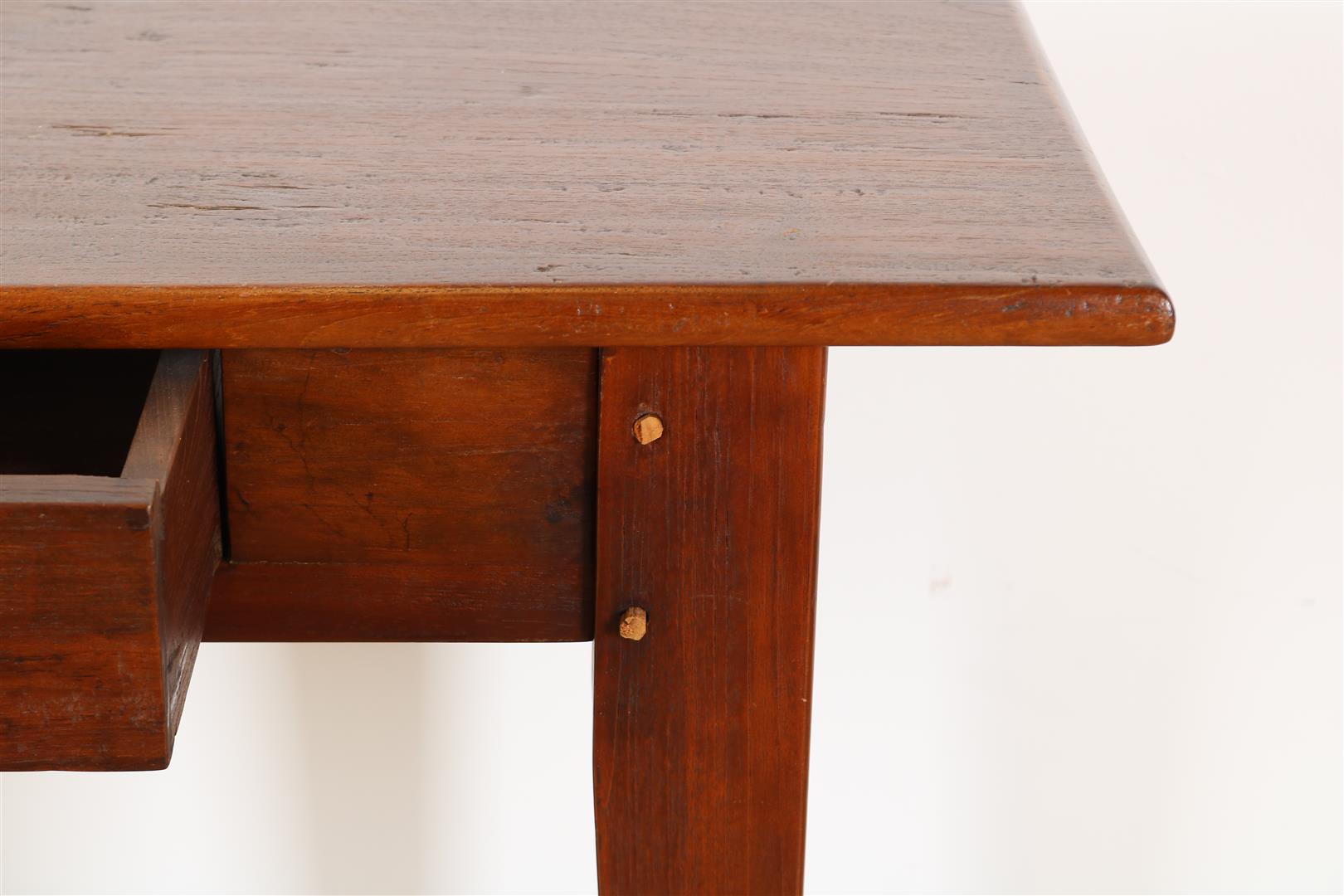 Teak console table with 2 drawers, on tapered legs, Indonesia, 75 x 148 x 40 cm. - Image 4 of 5