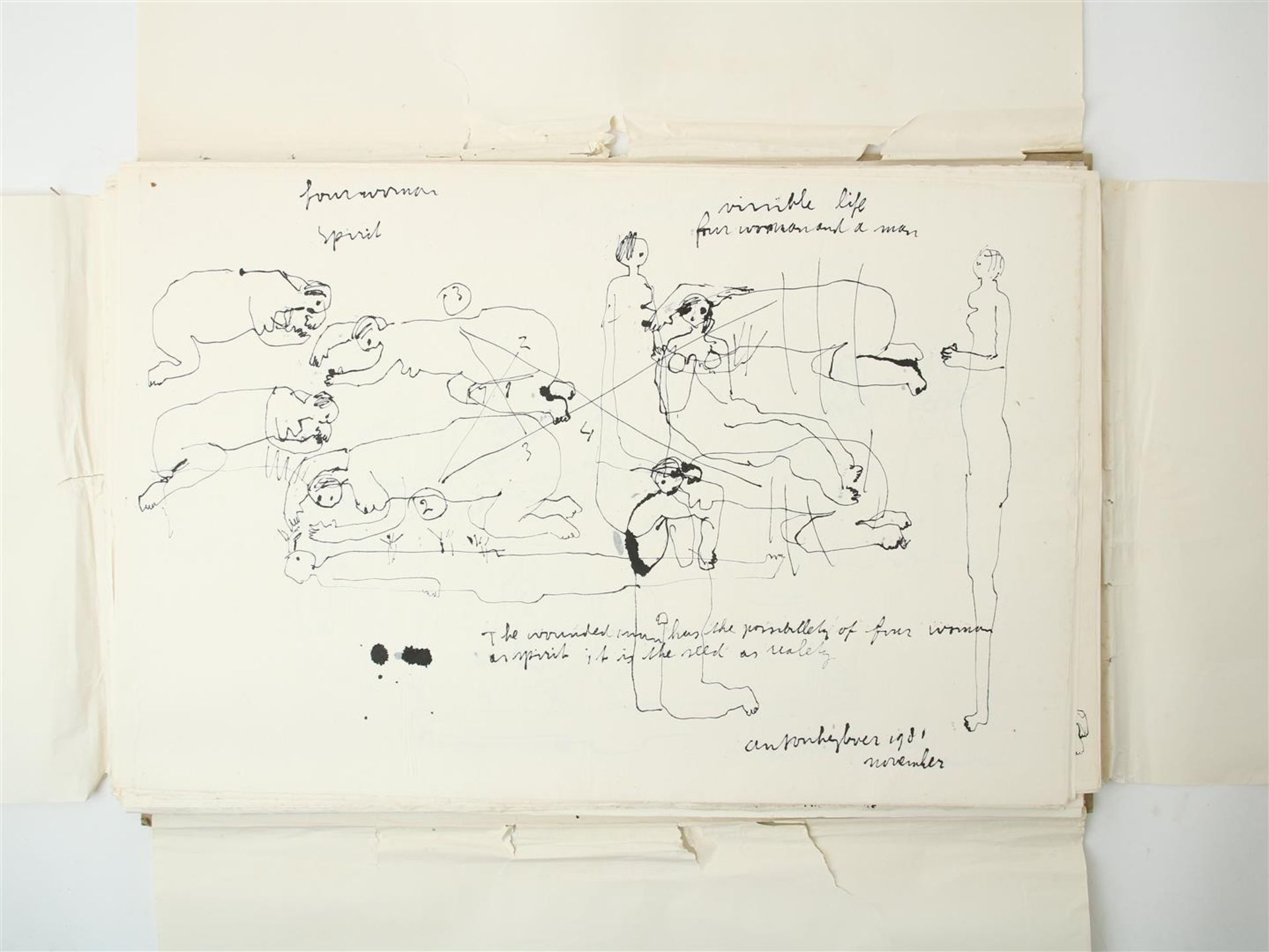 Anton Heyboer (1924-2005) Folder with 61 unique drawings, all signed and dated, Indian ink / - Image 6 of 29