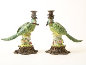 Porcelain candlestick, parrot