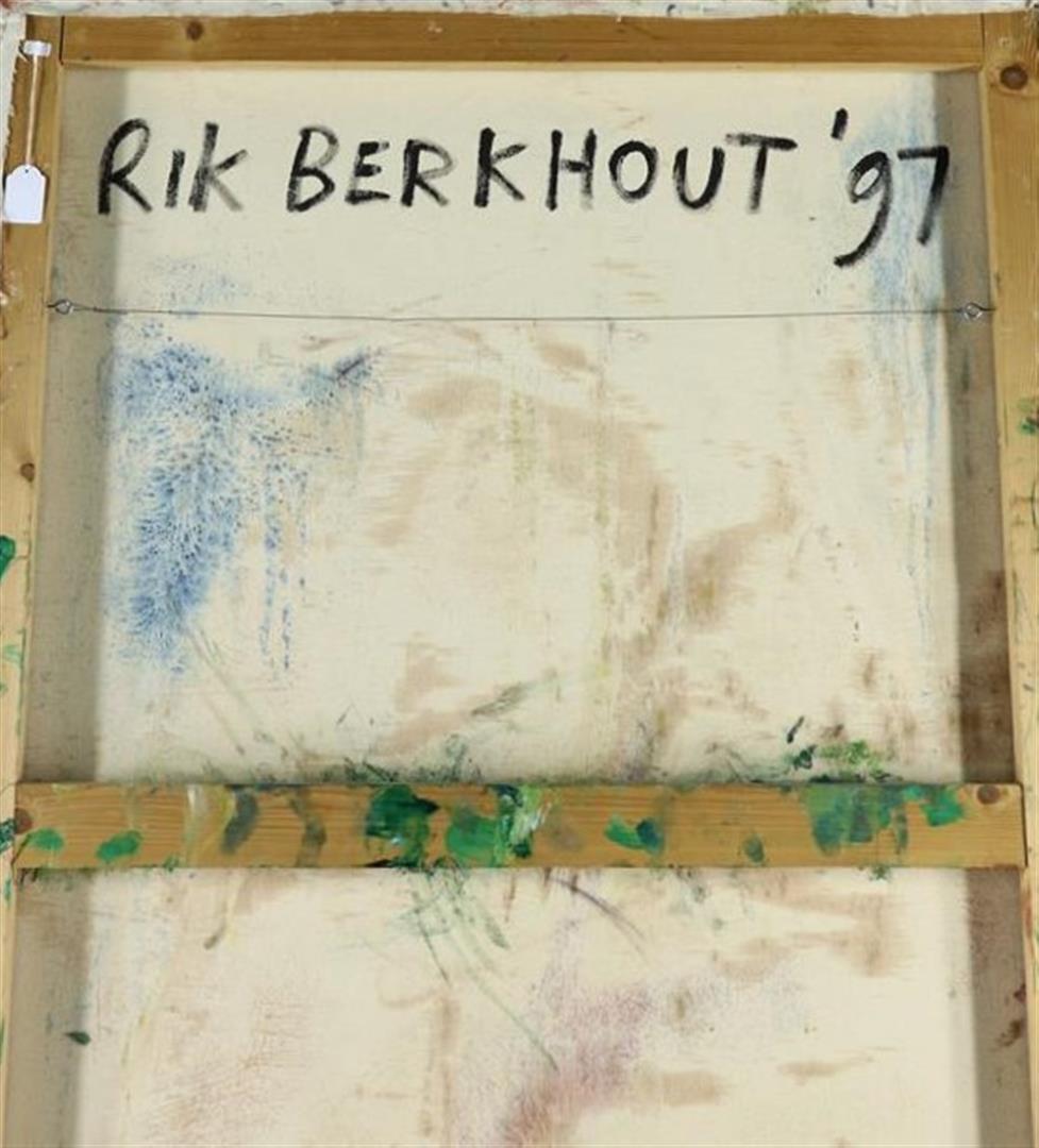 Rik Berkhout (1965-) Modern composition, verso signed and dated '97, oil on canvas, 150 x 100 cm. - Image 3 of 3