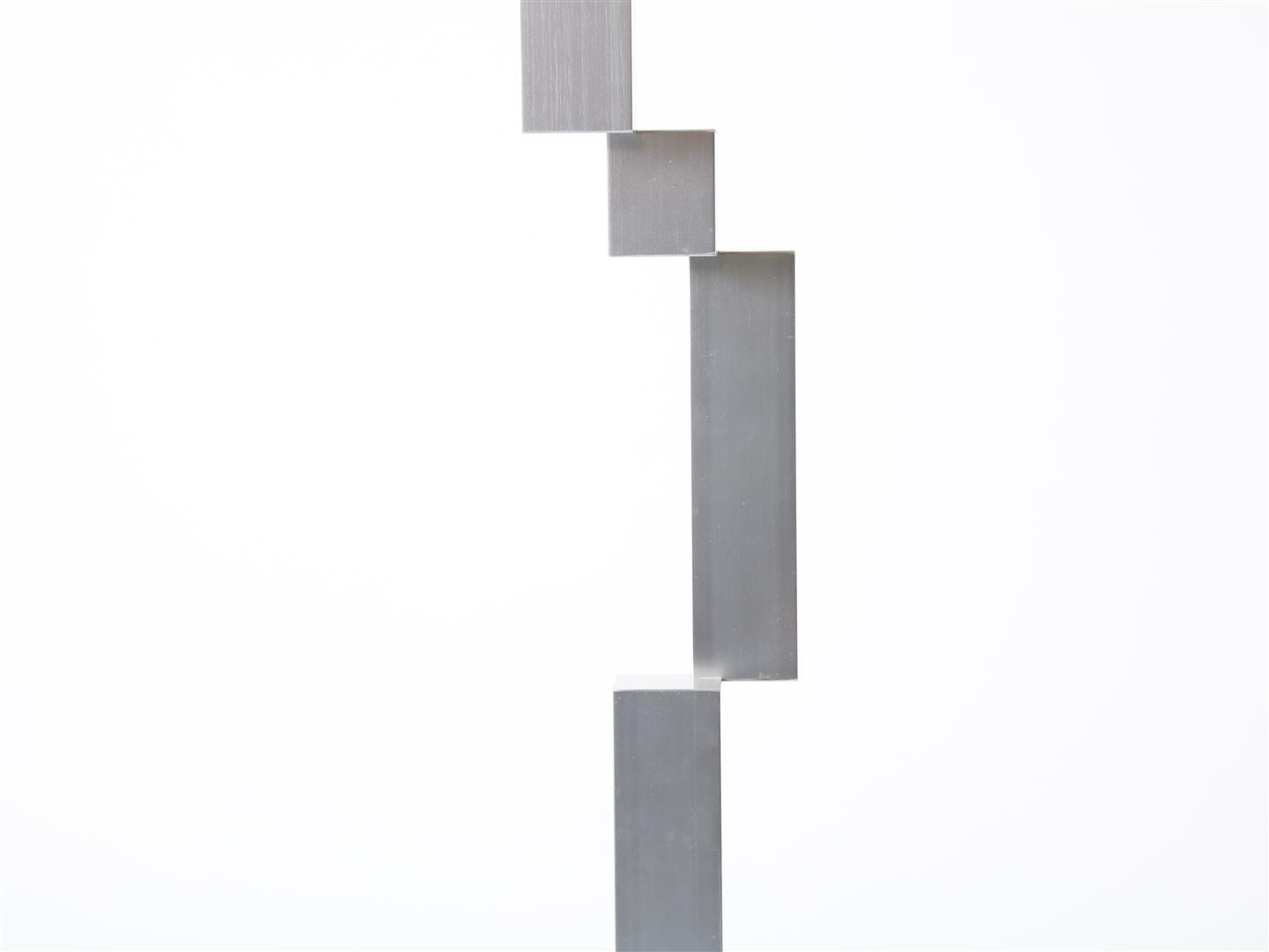 Lon Pennock (1945-2020) 'Stacking', metal sculpture on wooden base, signed below and dated 1981, - Image 7 of 8