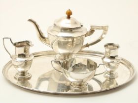 Silver teaset, C.L.J. Begeer, Utrecht, 1926