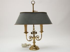 Copper bouillotte table lamp