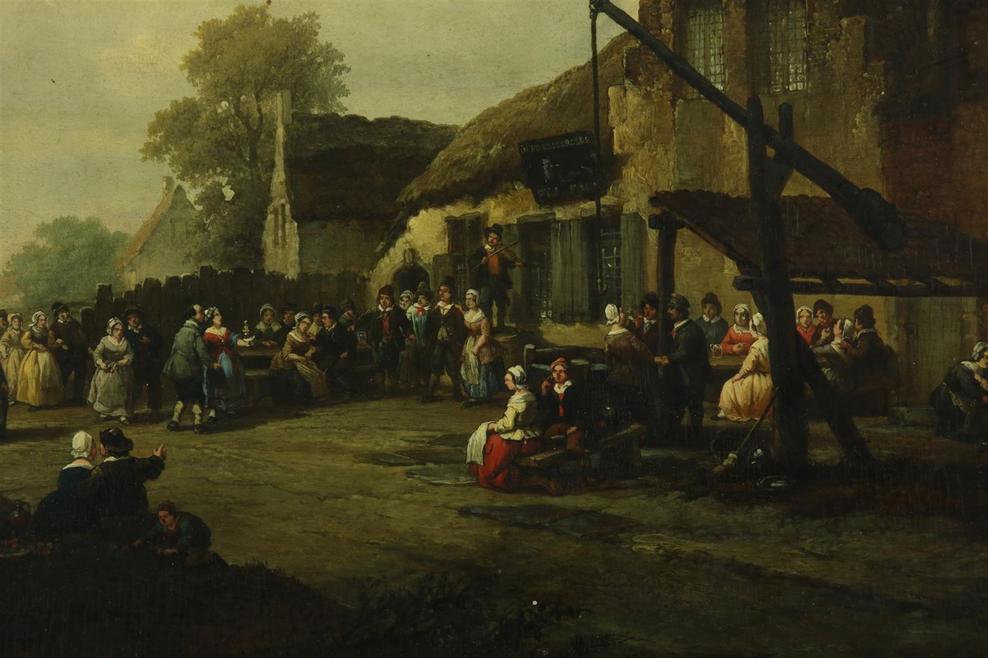Hendrik Adolf Schaep (1826-1870) Village festival, signed and dated lower right "Henri . Schaep - Image 4 of 5