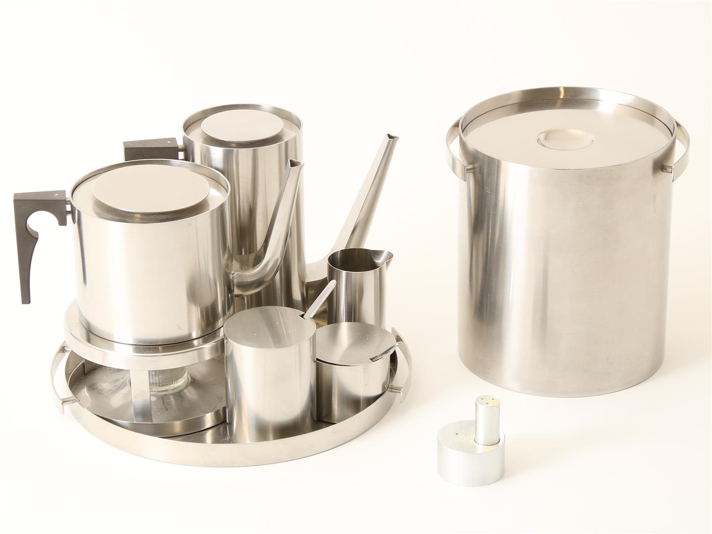 9-piece stainless steel tea and coffee set, including champagne cooler, salt and pepper holder and - Image 2 of 3