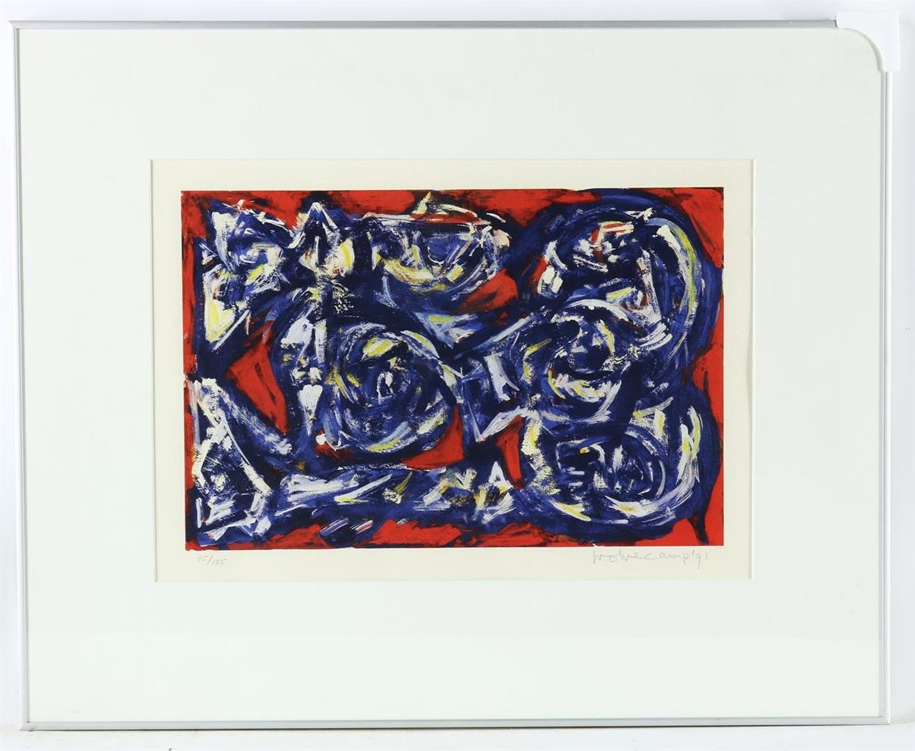 Theo Wolvecamp (1925-1992) Modern composition, signed and dated lower right '91, lithograph 45/ - Image 2 of 4