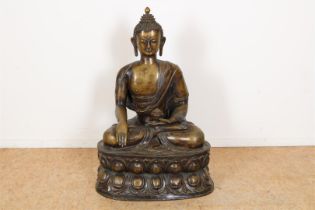 Bronze Buddha with incense pot