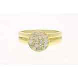 Yellow gold ring with diamonds