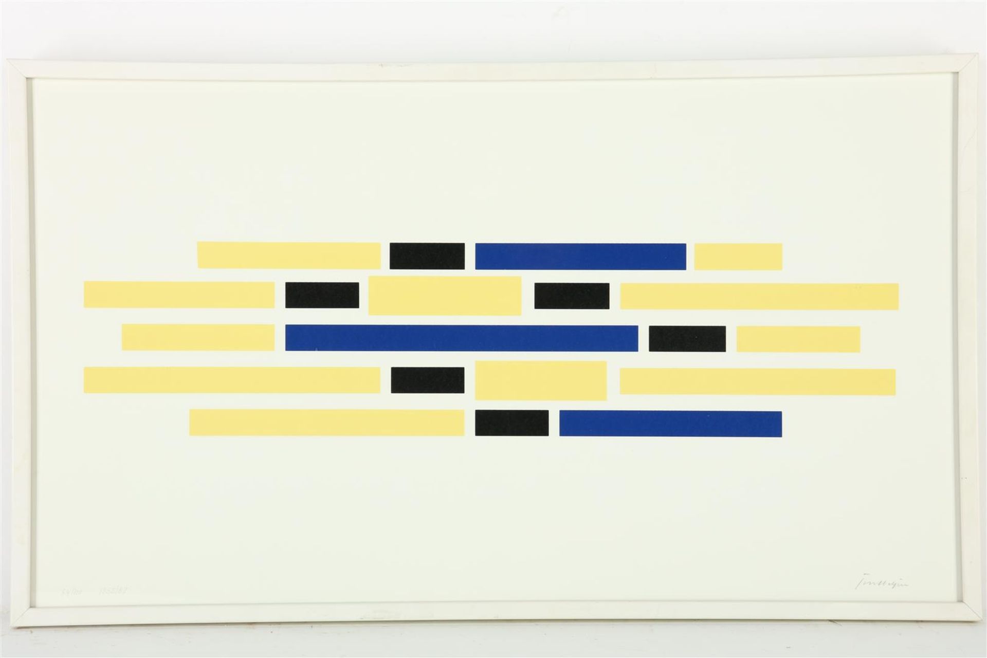 Joost Baljeu (1925-1991) 'Light space', composition in yellow/blue, signed lower left and dated - Image 2 of 5